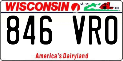 WI license plate 846VRO