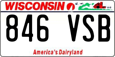 WI license plate 846VSB