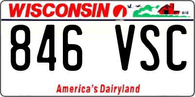 WI license plate 846VSC