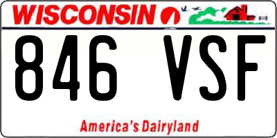WI license plate 846VSF