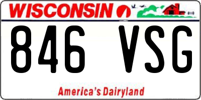 WI license plate 846VSG