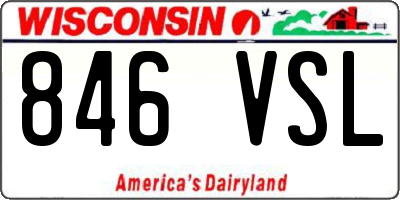 WI license plate 846VSL