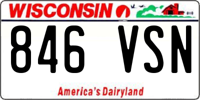 WI license plate 846VSN