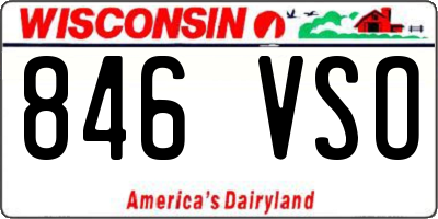 WI license plate 846VSO