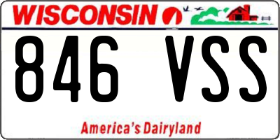 WI license plate 846VSS