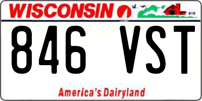WI license plate 846VST