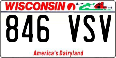 WI license plate 846VSV