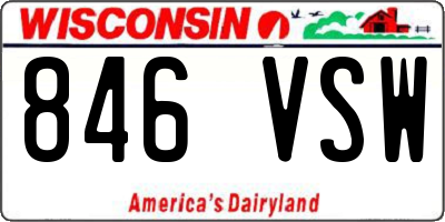WI license plate 846VSW