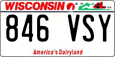 WI license plate 846VSY
