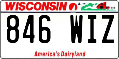 WI license plate 846WIZ