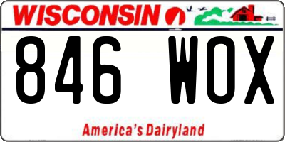 WI license plate 846WOX