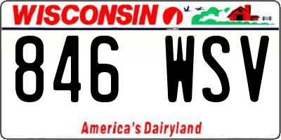 WI license plate 846WSV