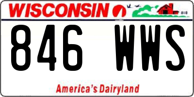 WI license plate 846WWS