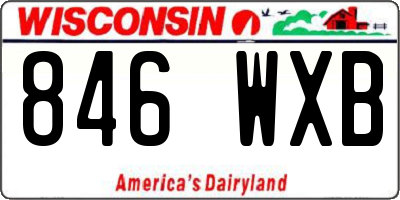 WI license plate 846WXB