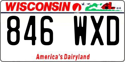 WI license plate 846WXD