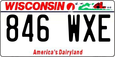 WI license plate 846WXE