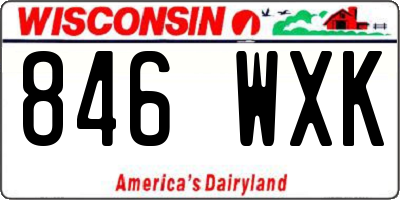WI license plate 846WXK