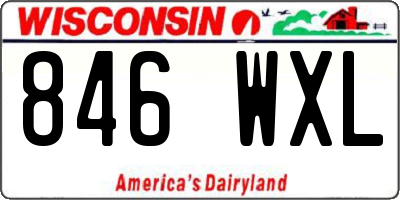 WI license plate 846WXL