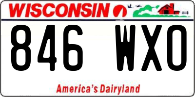 WI license plate 846WXO