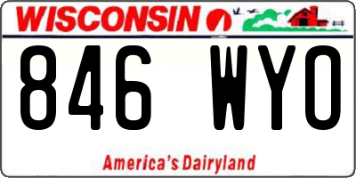 WI license plate 846WYO