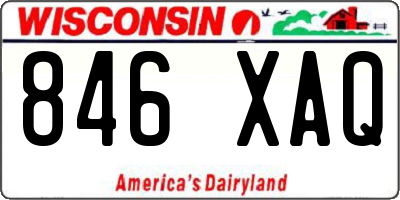 WI license plate 846XAQ