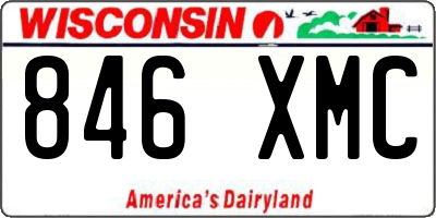 WI license plate 846XMC