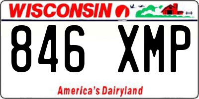 WI license plate 846XMP