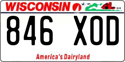 WI license plate 846XOD