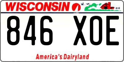 WI license plate 846XOE