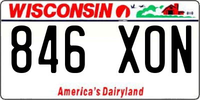 WI license plate 846XON