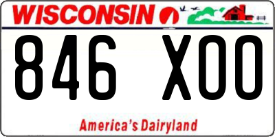 WI license plate 846XOO