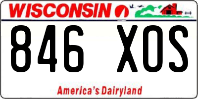 WI license plate 846XOS