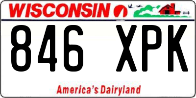 WI license plate 846XPK