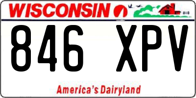 WI license plate 846XPV