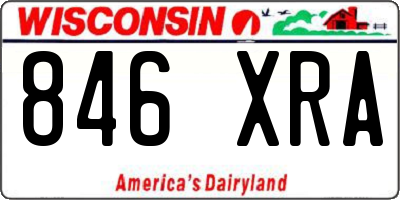 WI license plate 846XRA