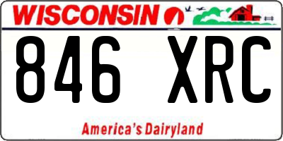 WI license plate 846XRC