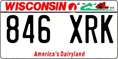 WI license plate 846XRK