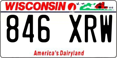 WI license plate 846XRW