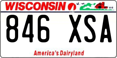 WI license plate 846XSA