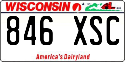 WI license plate 846XSC
