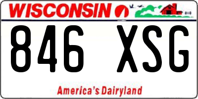 WI license plate 846XSG