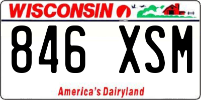 WI license plate 846XSM