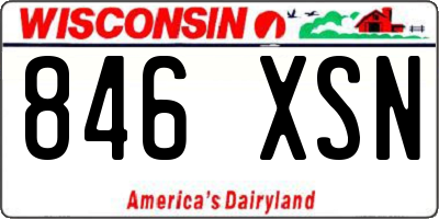 WI license plate 846XSN