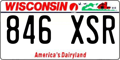 WI license plate 846XSR
