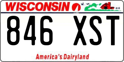 WI license plate 846XST