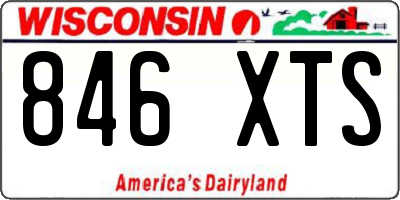 WI license plate 846XTS