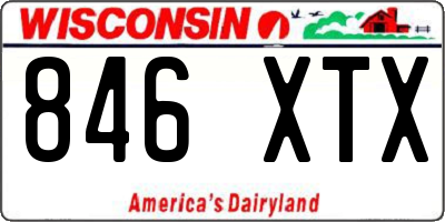WI license plate 846XTX
