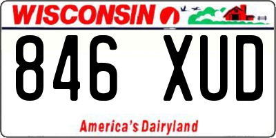 WI license plate 846XUD