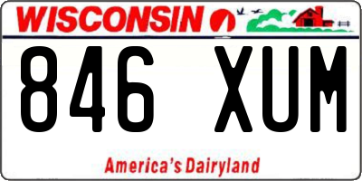 WI license plate 846XUM