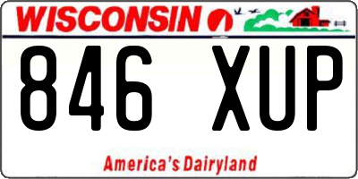 WI license plate 846XUP